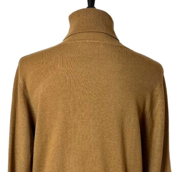 JM Collection Sweater Turtleneck Long Button Sleeves Camel Women’s Size Medium - Picture 8 of 12
